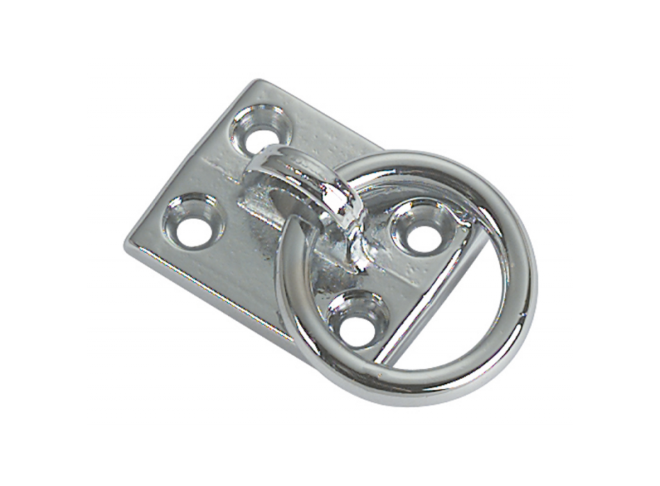 PIASTRA OTTONE CROMATO CON ANELLO