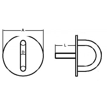 PIASTRA TONDA CON CAVALLOTTO Ø 10MM.