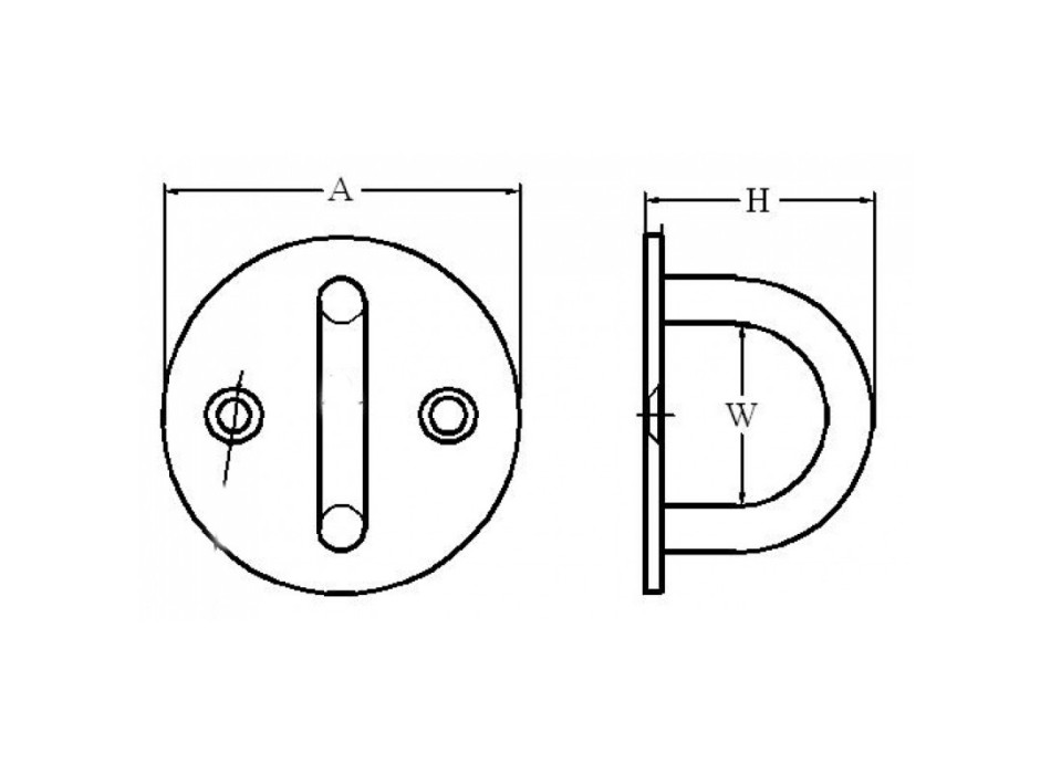 PIASTRA TONDA CON CAVALLOTTO Ø 5MM.