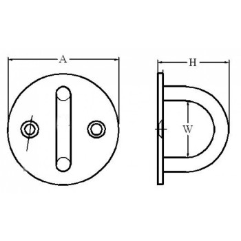 PIASTRA TONDA CON CAVALLOTTO Ø 6MM.