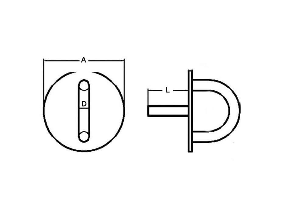 PIASTRA TONDA CON CAVALLOTTO Ø 8MM.