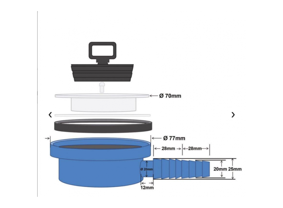 PILETTA SCARICO CURVA