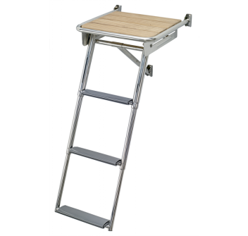 PLANCETTA DI POPPA IN TEAK CON SCALETTA