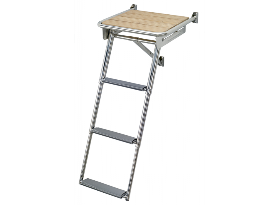 PLANCETTA DI POPPA IN TEAK CON SCALETTA