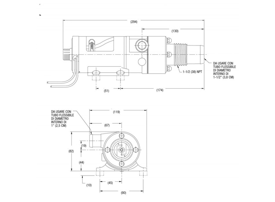 POMPA MACERATRICE JABSCO  12 V.