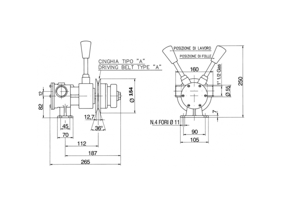 POMPA PM40F CON FRIZIONE