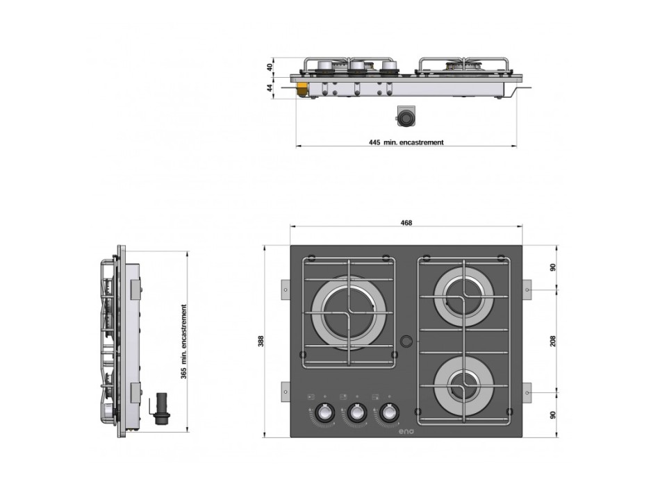PORTA PENTOLE MASTERGLASS 3 FUOCHI