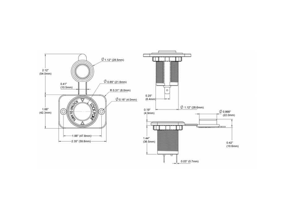 PRESA ACCENDISIGARI 12V. BIANCA
