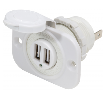 PRESA CON DOPPIA PORTA USB BIANCA