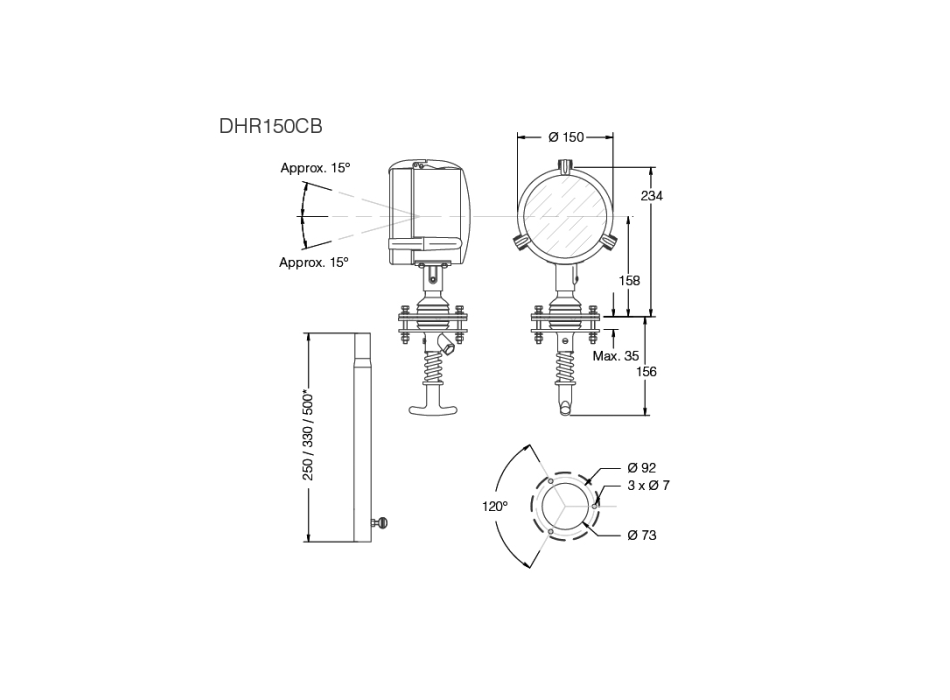 PROIETTORE DHR 150CB A LED Ø MM.150