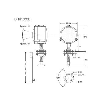 PROIETTORE DHR 180CB A LED Ø MM.180