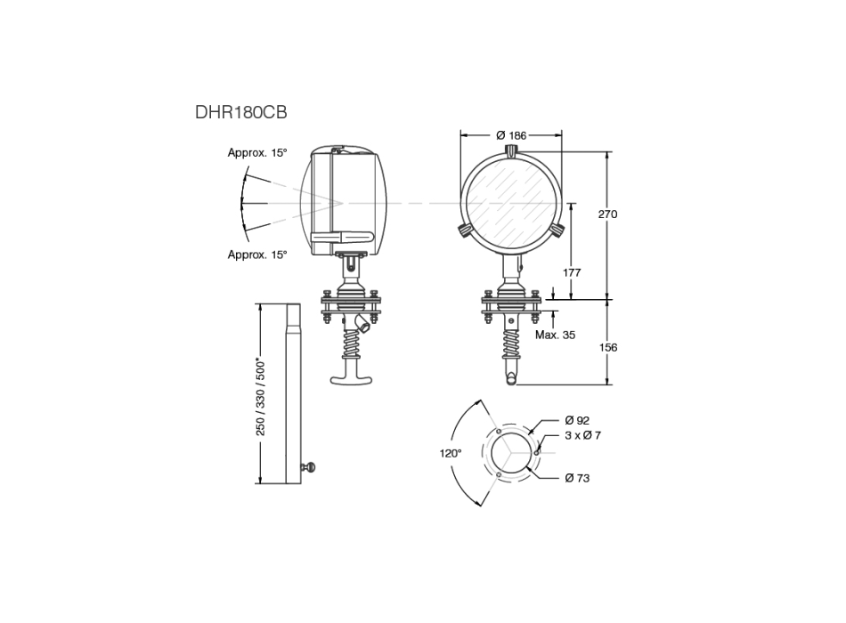 PROIETTORE DHR 180CB A LED Ø MM.180