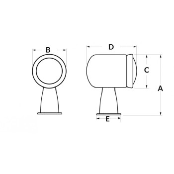 PROIETTORE INOX 100 W. 12 V.