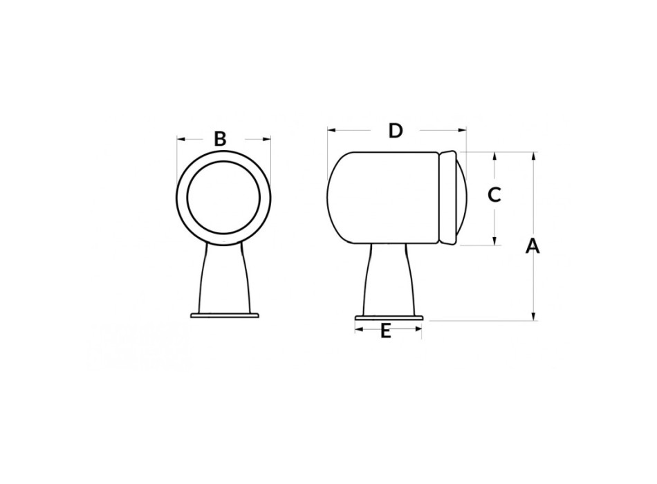 PROIETTORE INOX 100 W. 12 V.