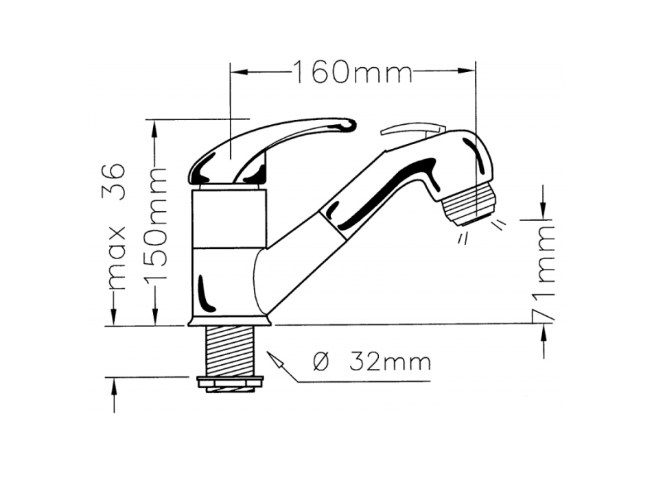 RUBINETTO MISCELATORE CON DOCCIA