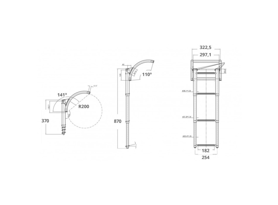 SCALETTA PER GOMMONI A 5 GRADINI