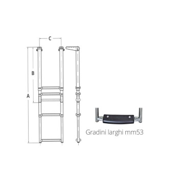 SCALETTA TELESCOPICA A 3 GRADINI