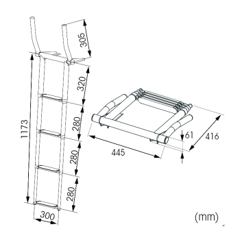 SCALETTA TELESCOPICA RIBALTABILE 4 GRADINI