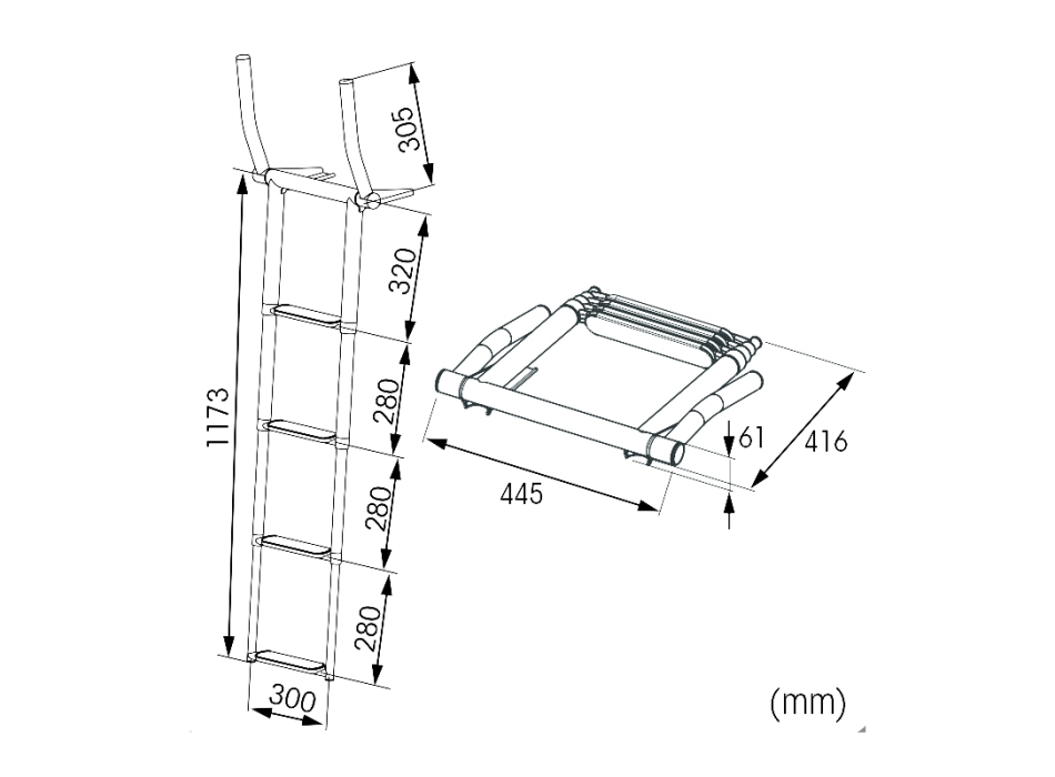 SCALETTA TELESCOPICA RIBALTABILE 4 GRADINI