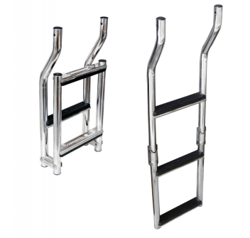 SCALETTE CON 3 GRADINI ANTISCIVOLO IN PLASTICA NERA