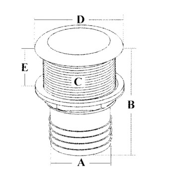 SCARICO A MARE CON PORTAGOMMA Ø MM.19