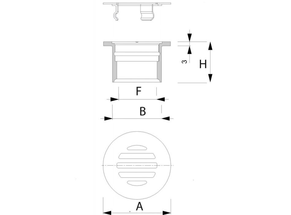 SCARICO IN ACCIAIO INOX Ø MM.85