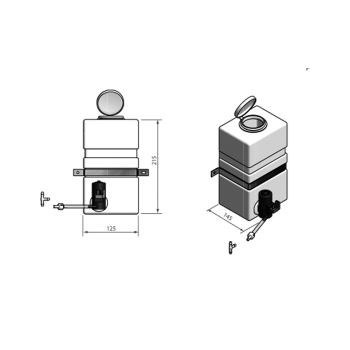 SERBATOIO CON POMPA PER LAVAVETRI