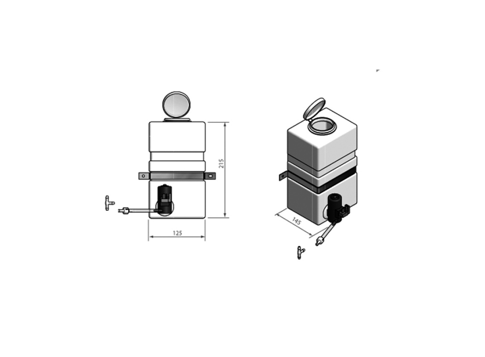 SERBATOIO CON POMPA PER LAVAVETRI