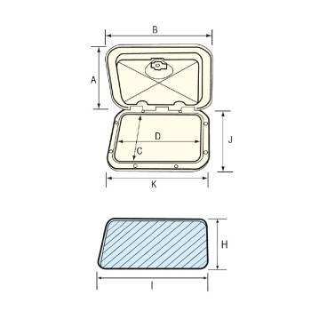 SPORTELLO BIANCO MM.285x165 CON SERRATURA