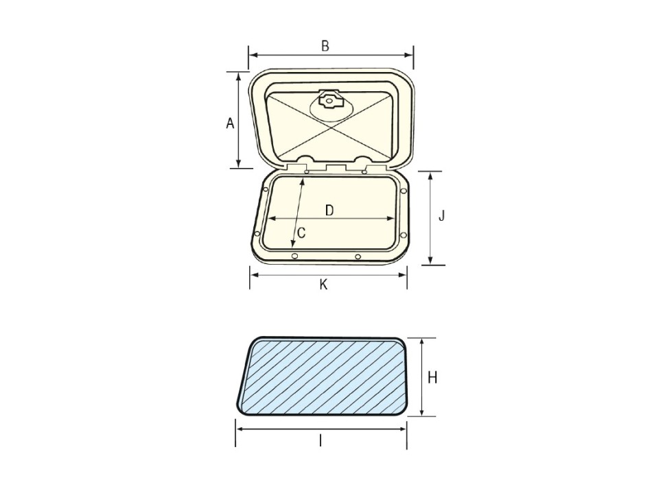 SPORTELLO BIANCO MM.285x165 CON SERRATURA