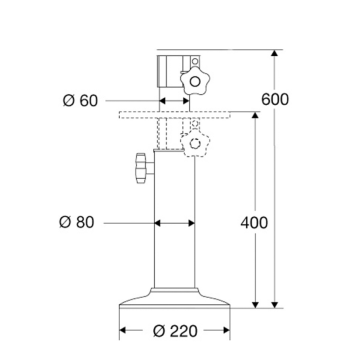 SUPPORTO TELESCOPICO MM.400/600