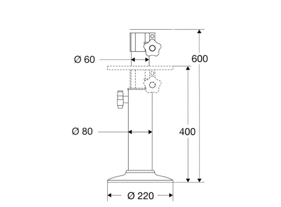 SUPPORTO TELESCOPICO MM.400/600