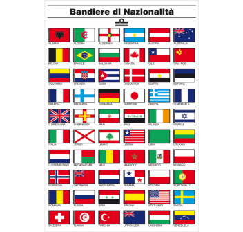 TABELLA BANDIERE NAZIONIONALITA' CM.16X24