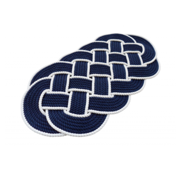 TAPPETO CORDA BLU-BIANCO MM.600X330