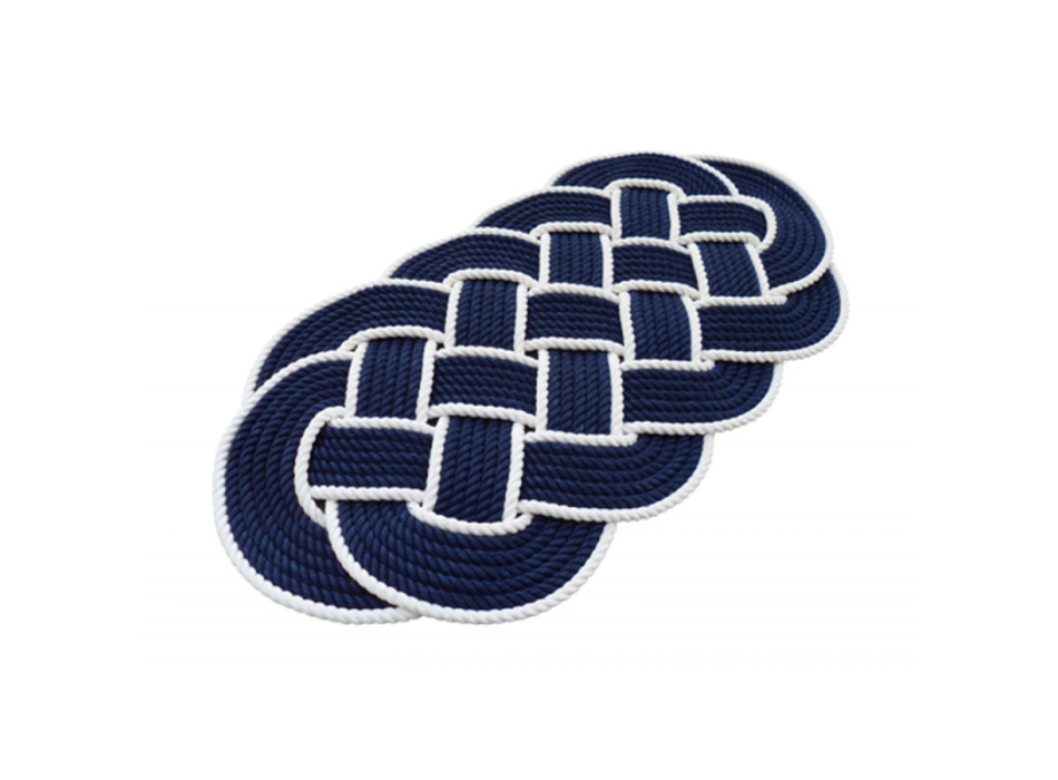 TAPPETO CORDA BLU-BIANCO MM.600X330