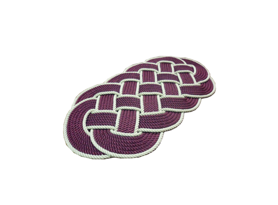 TAPPETO CORDA BORDEAUX-CANAPA MM.600X330