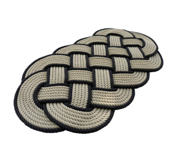 TAPPETO CORDA CANAPA-NERO MM.600X330