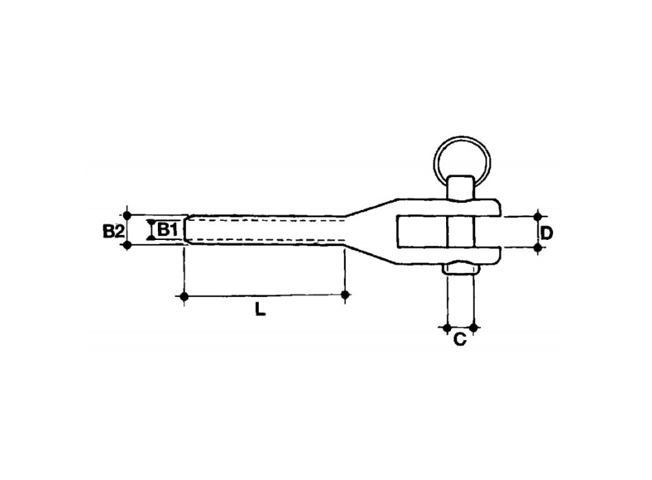 TERMINALE PRESSARE A FORCELLA PER CAVO Ø MM.8