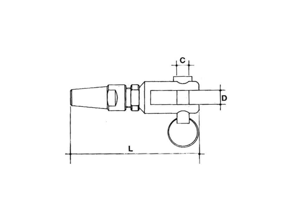 TERMINALE RAPIDO A FORCELLA PER CAVO Ø MM.2,5/3