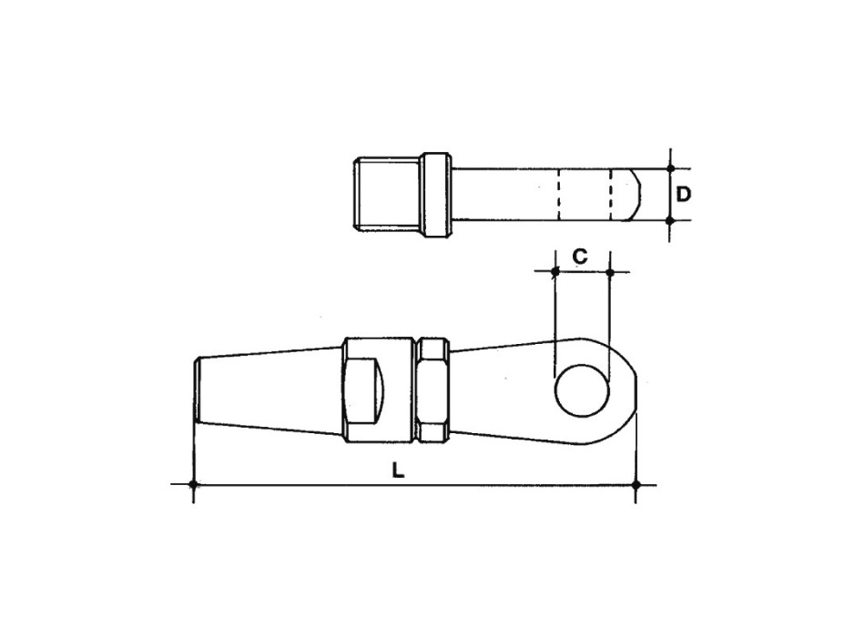 TERMINALE RAPIDO AD OCCHIO PER CAVO Ø MM.4
