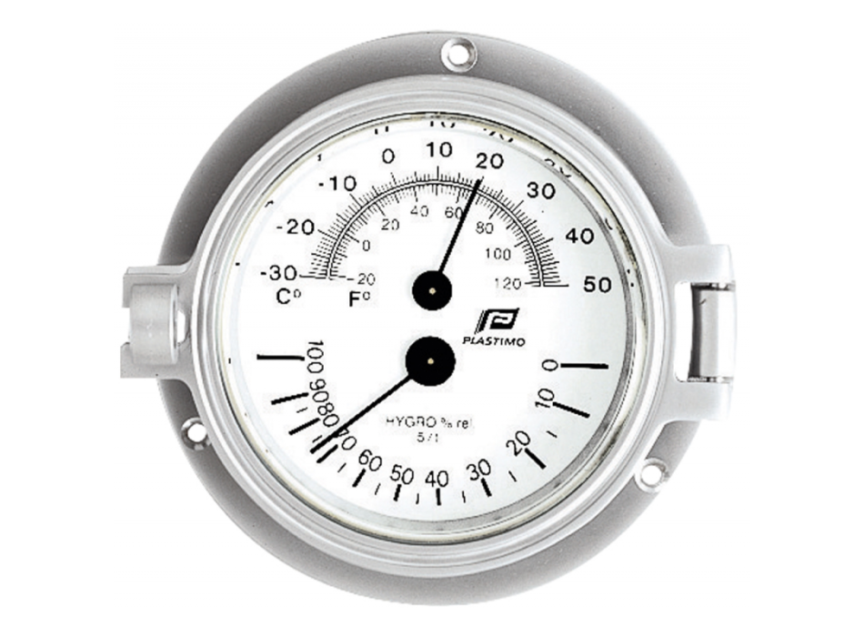 TERMO-IGROMETRO IN ALLUMINIO CROMATO OPACO