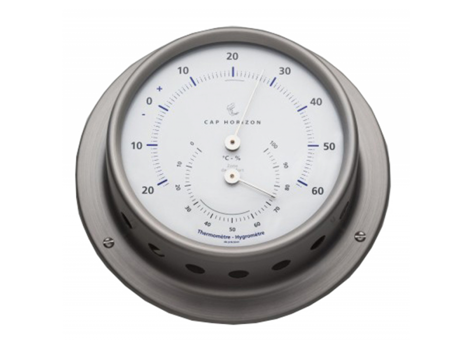 TERMOIGROMETRO IN ACCIAIO INOX SATINATO