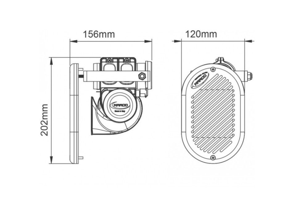 TROMBA AD INCASSO 12V. 20A