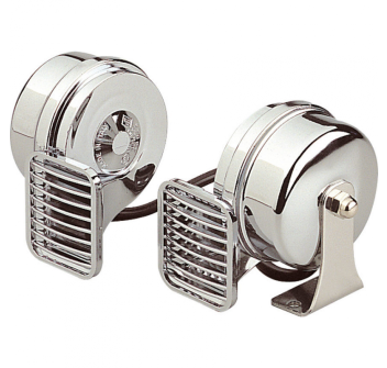 TROMBA DOPPIA CROMATA 12V.