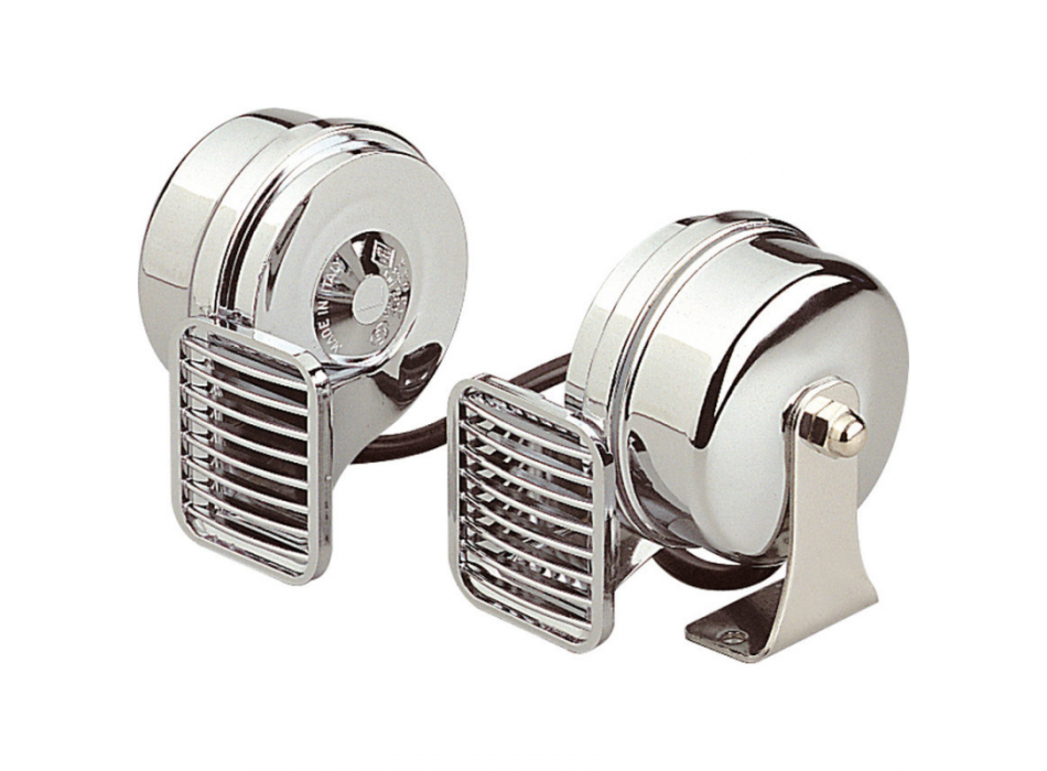 TROMBA DOPPIA CROMATA 12V.