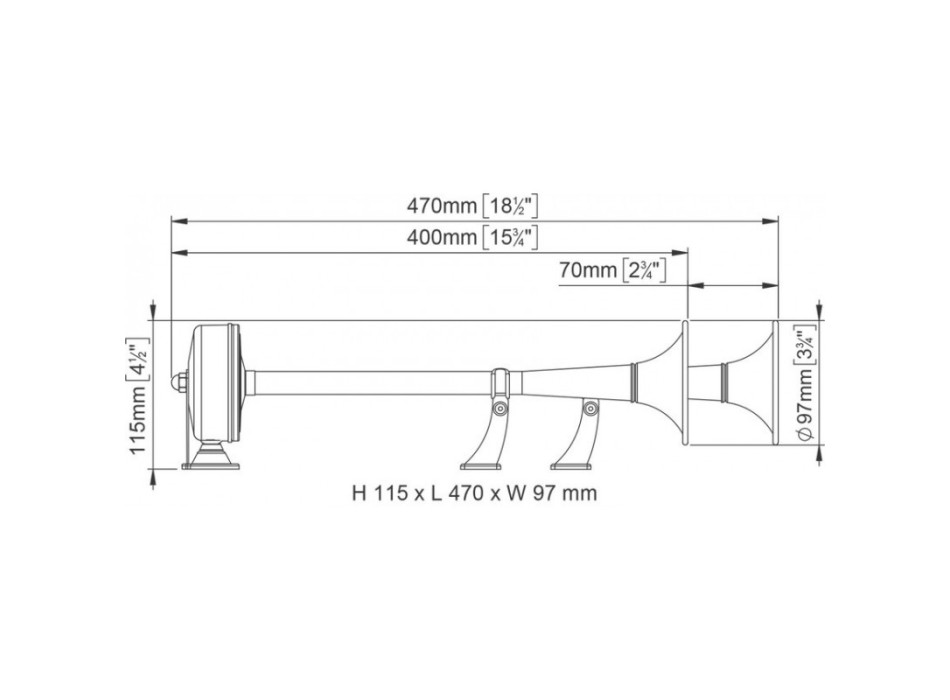 TROMBA DOPPIO CORNETTO 12V