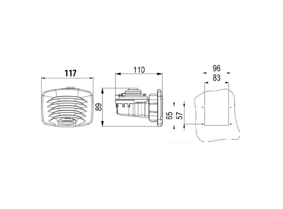 TROMBA ELETTROMAGNETICA INCASSO CROMATA