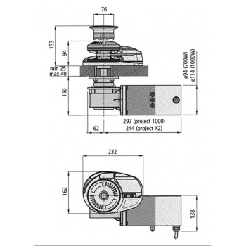 X2 1000W 12V - C/CAMPANA - BARBOTIN MM 8